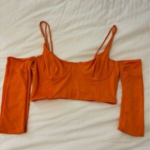 White Fox Boutique Here With You Long Sleeve Crop 🧡